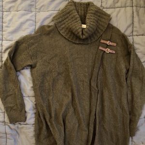 Ellen Tracy 100%Merino Wool Cowl Neck Wrap Sweater